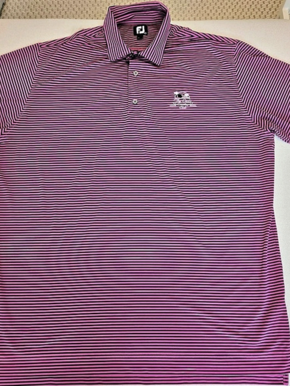 FootJoy Men's 2XL Short Sleeve Polo Golf Shirt Oasis Country Club Pink Black